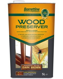 BARRETTINE NOURISH AND PROTECT WOOD PRESERVER DARK BROWN 5 LITRE TIN