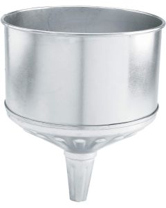 LUMAX LX-1708 SILVER 7.6 LITRE GALVANIZED FUNNEL WITH REMOVABLE STAINLESS-STEEL SCREEN